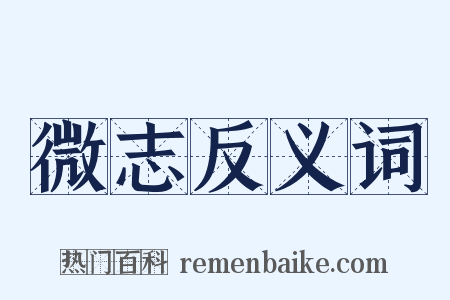 微志反义词是什么意思的图片